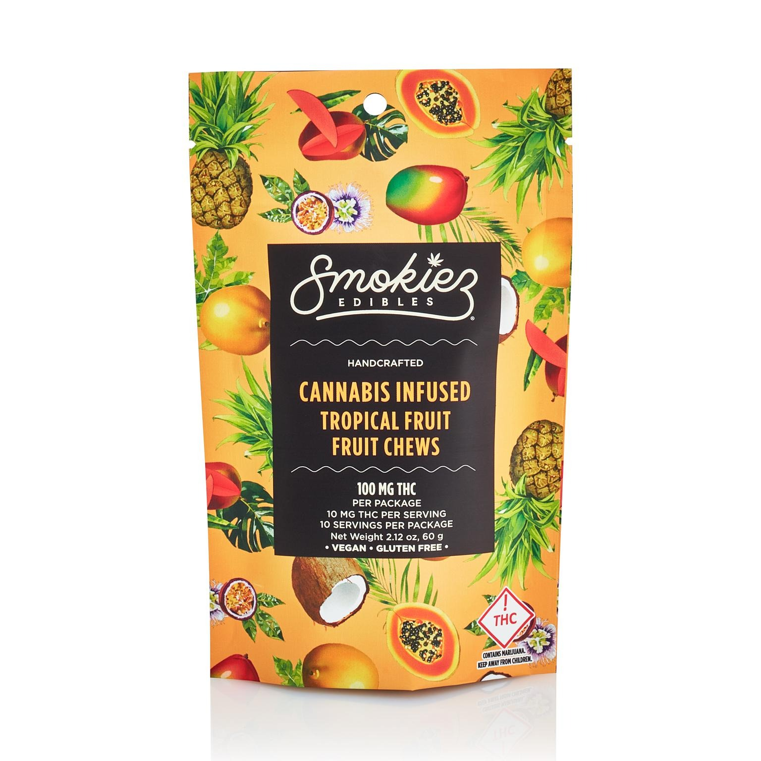 Photograph of product: Smokiez Oui'd Tropical Gummies 100mg