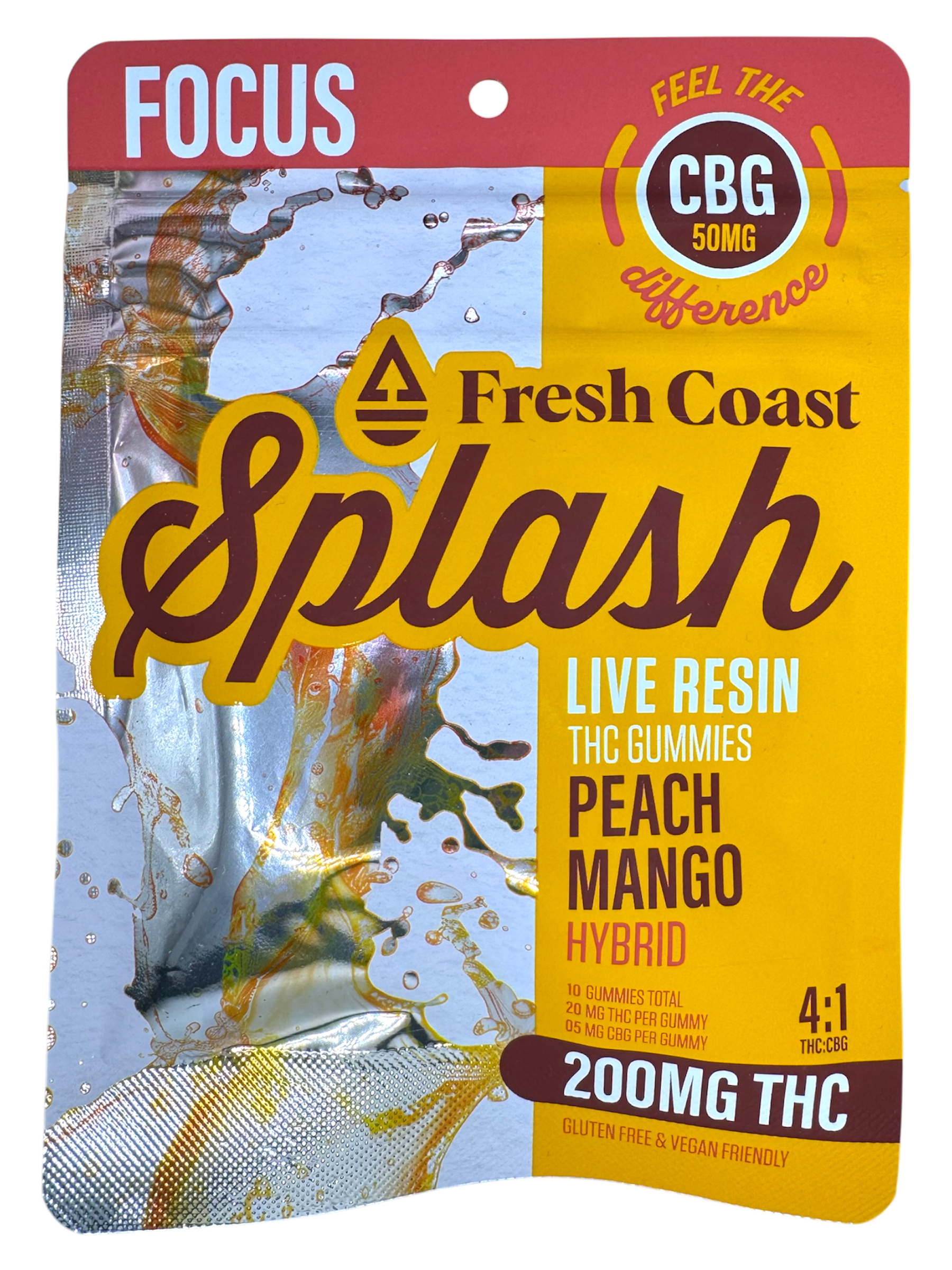 Photograph of product: 200mg Peach Mango Splash Gummies W/ Cbg