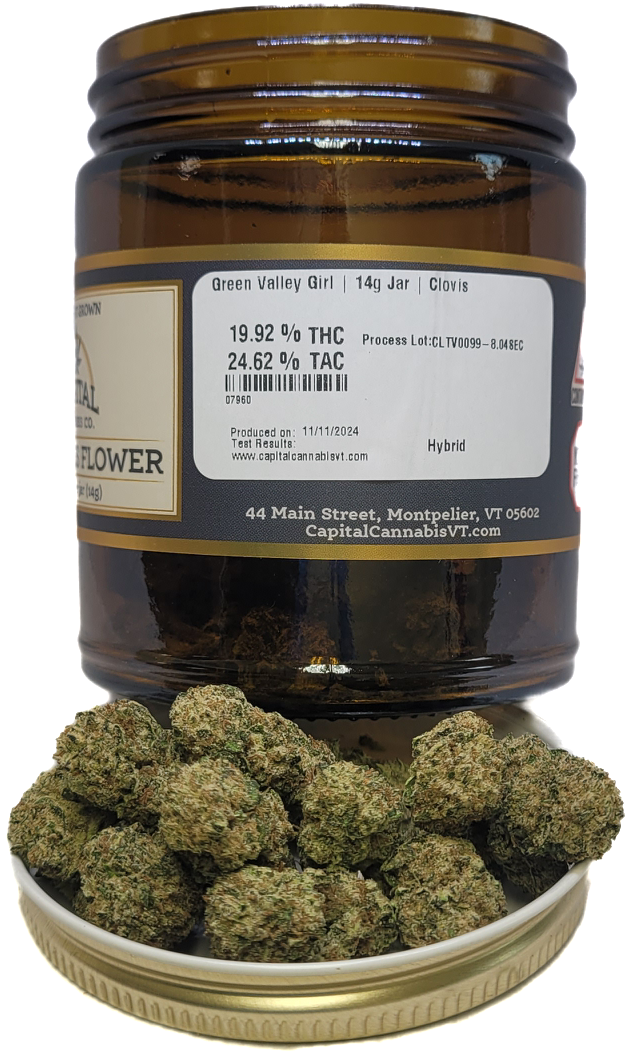 Photograph of product: Green Valley Girl Jar | Clovis - 3.5g