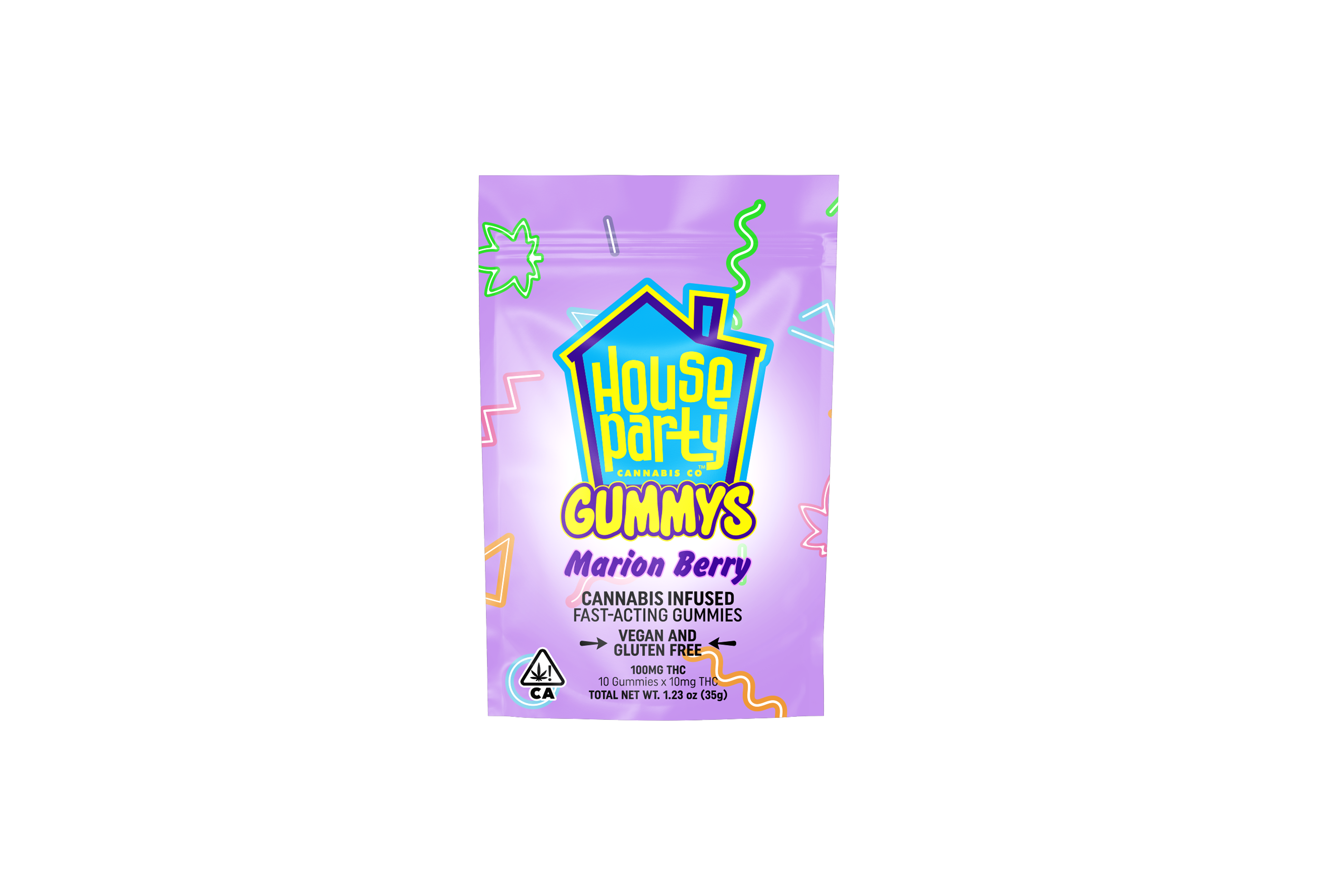 Photograph of product: HOUSE PARTY - 100MG - EDIBLE (GUMMIES) - Oui'd - MARION BERRY