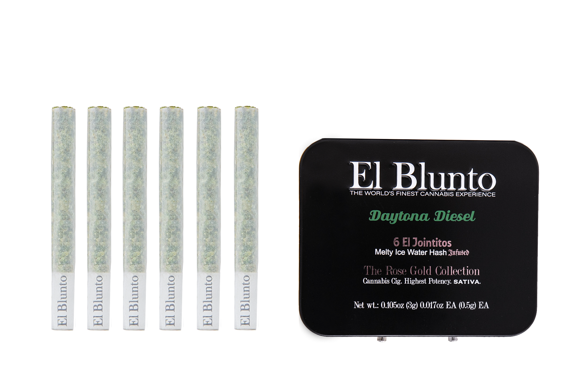 Photograph of Product: Daytona Diesel (S) El Jointitos Hash INFUSED PREROLLS 6pk - El Blunto