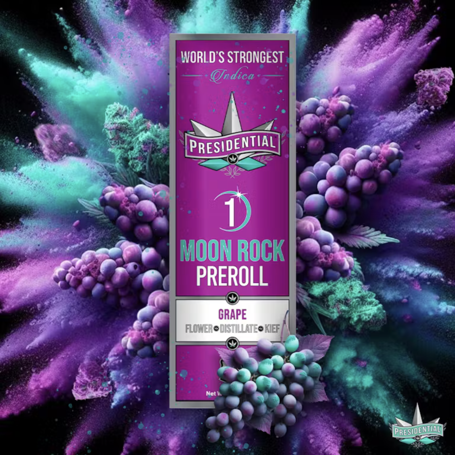 Photograph of product: Presidential Moon Rock Preroll - Grape