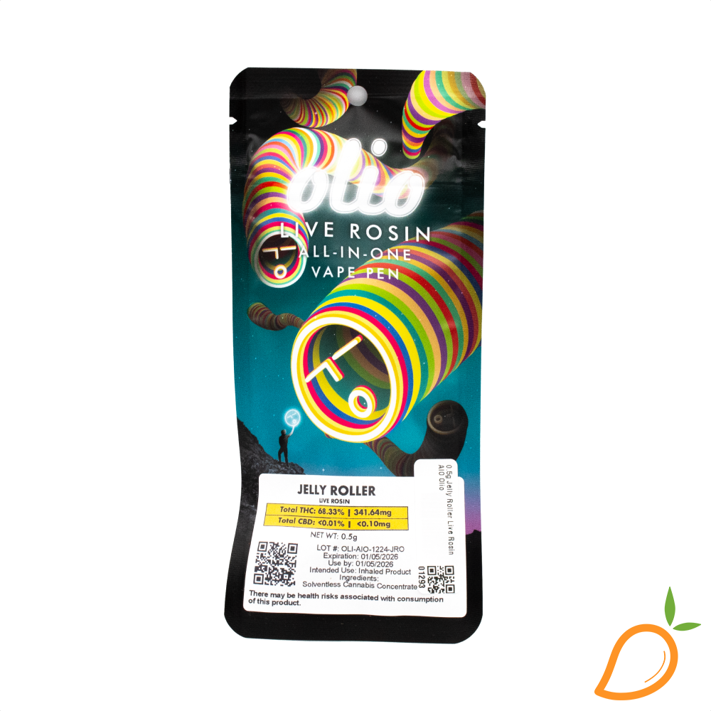 Photograph of product: 0.5g Jelly Roller Live Rosin AIO Olio