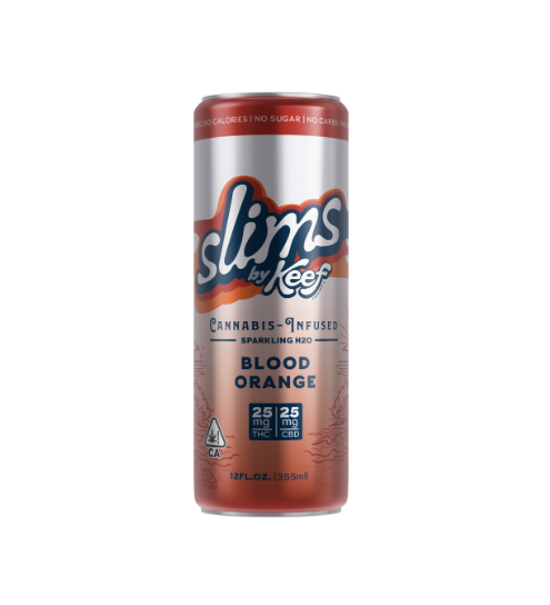 Photograph of product: Blood Orange 1:1 TH-oui:CBD Slims Sparkling H2O 25mg:25mg - Keef