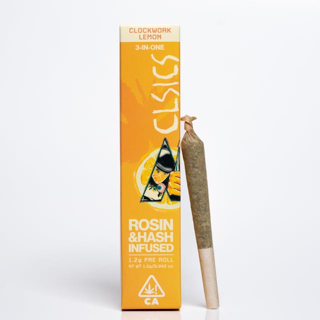 Photograph of product: Clockwork Lemon Trifecta Preroll 1g - 