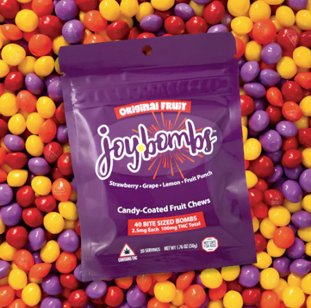 Photograph of product: Joy Bombs 2.5g Candy Coated Fruit Chews