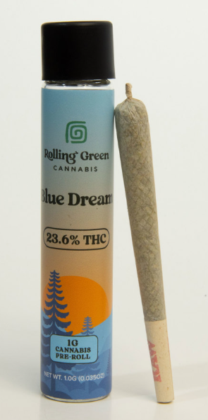 Photograph of product: ROLLING GREEN | PRE-ROLL | BLUE DREAM
