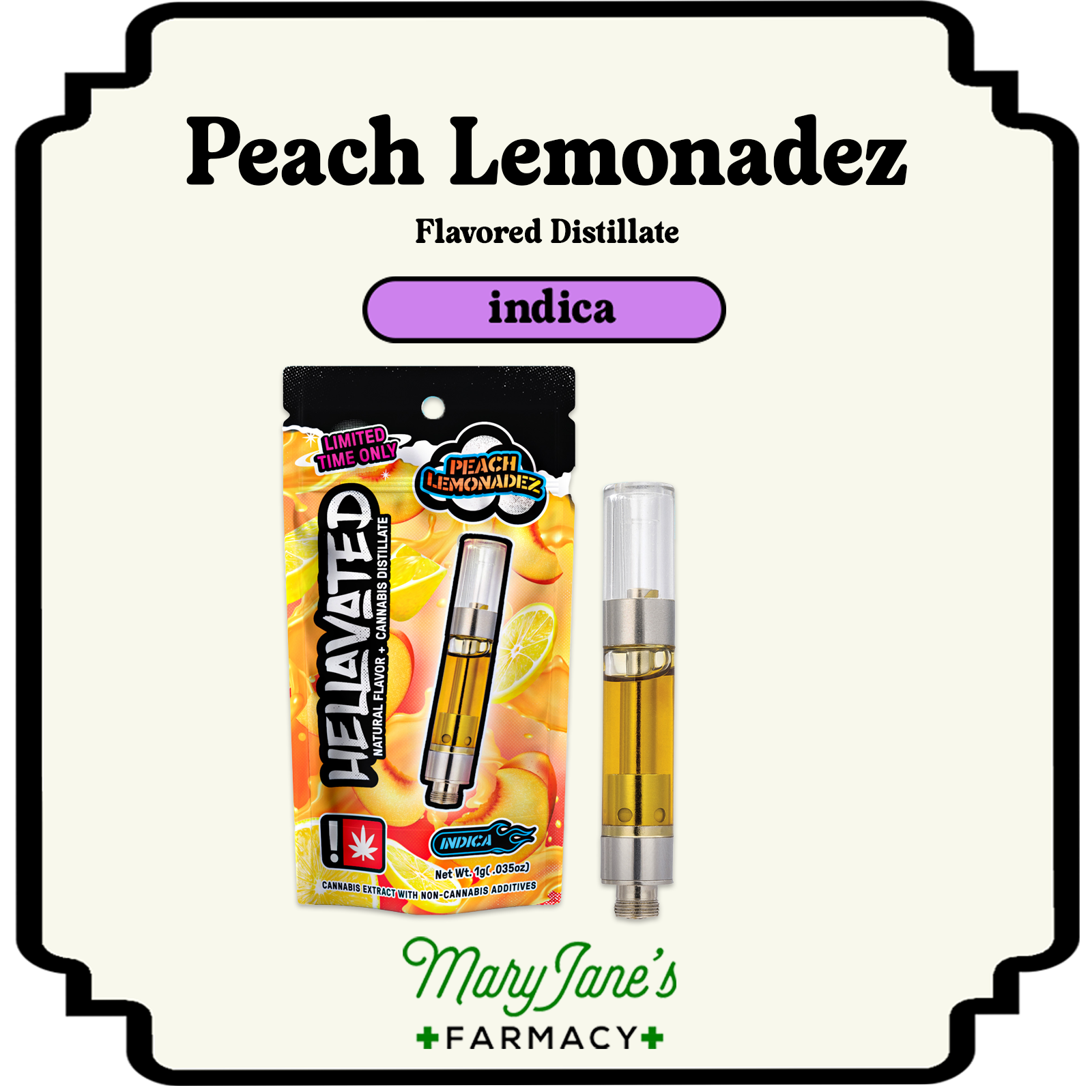 Photograph of product: Peach Lemonadez Profilez Flavored Distillate Cartridge | 1g