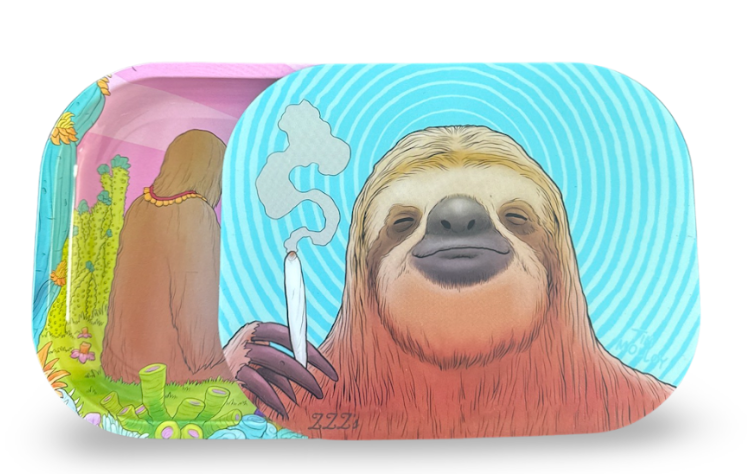 Photograph of product: ZZZ's Rolling Tray with Magnetic Lid - Stoner Sloth by Tim Molloy