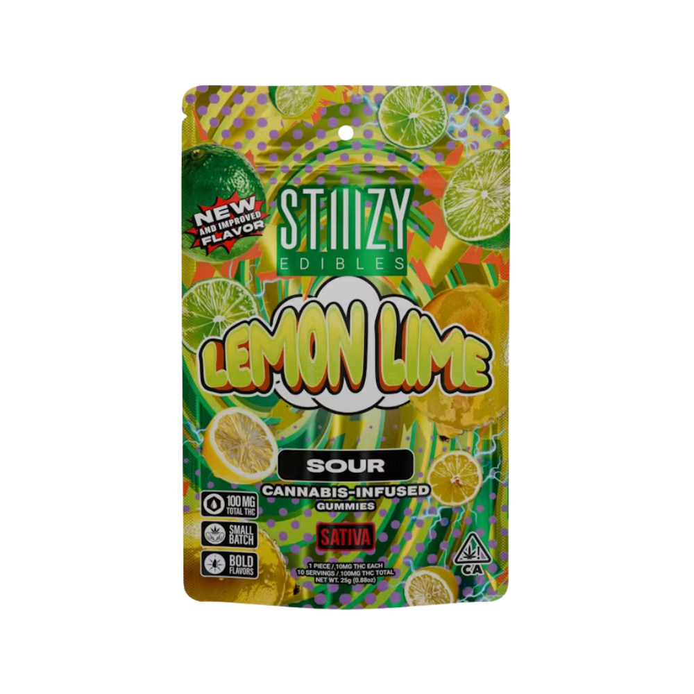 Photograph of product: LEMON LIME - SOUR GUMMIES 100MG - STIIIZY
