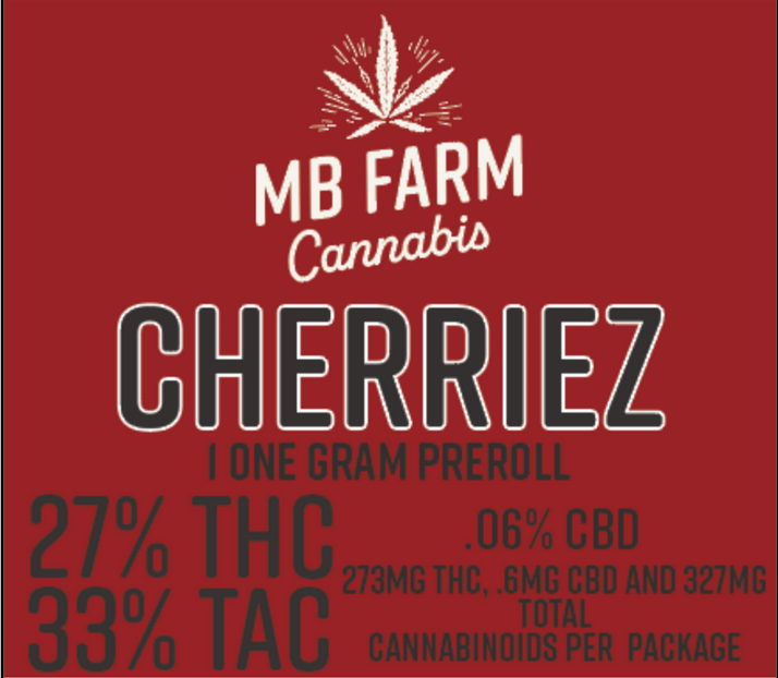 Photograph of product: MB Farms - Cherriez - Flower - 3.5g