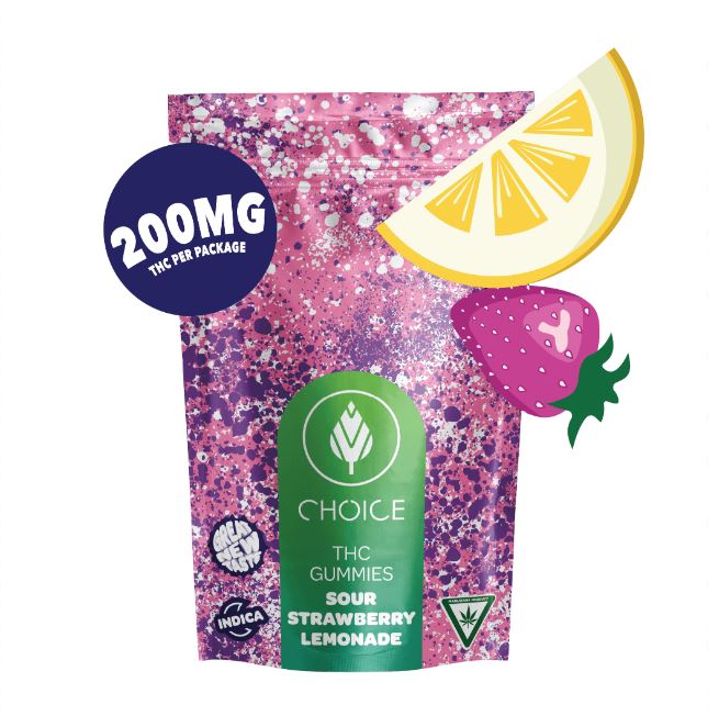 Photograph of product: Choice: Strawberry Lemonade 200MG Gummies (S)