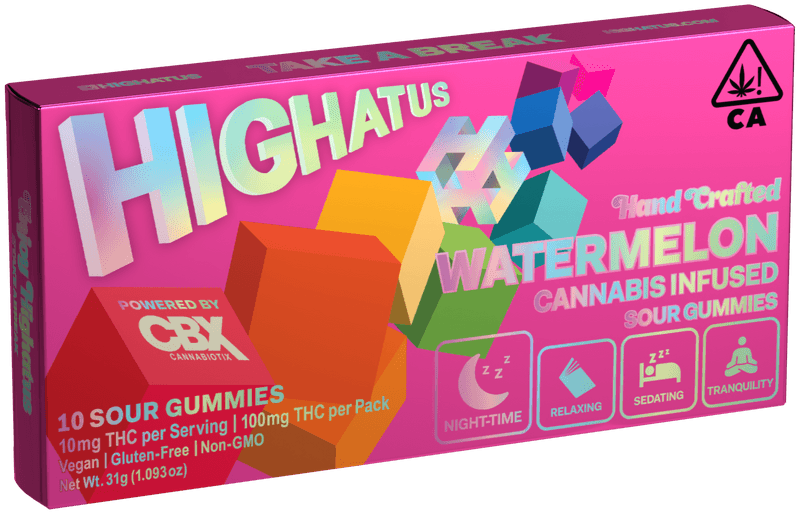 Photograph of product: Highatus - Watermelon (i) - Sour Gummies - 100mg