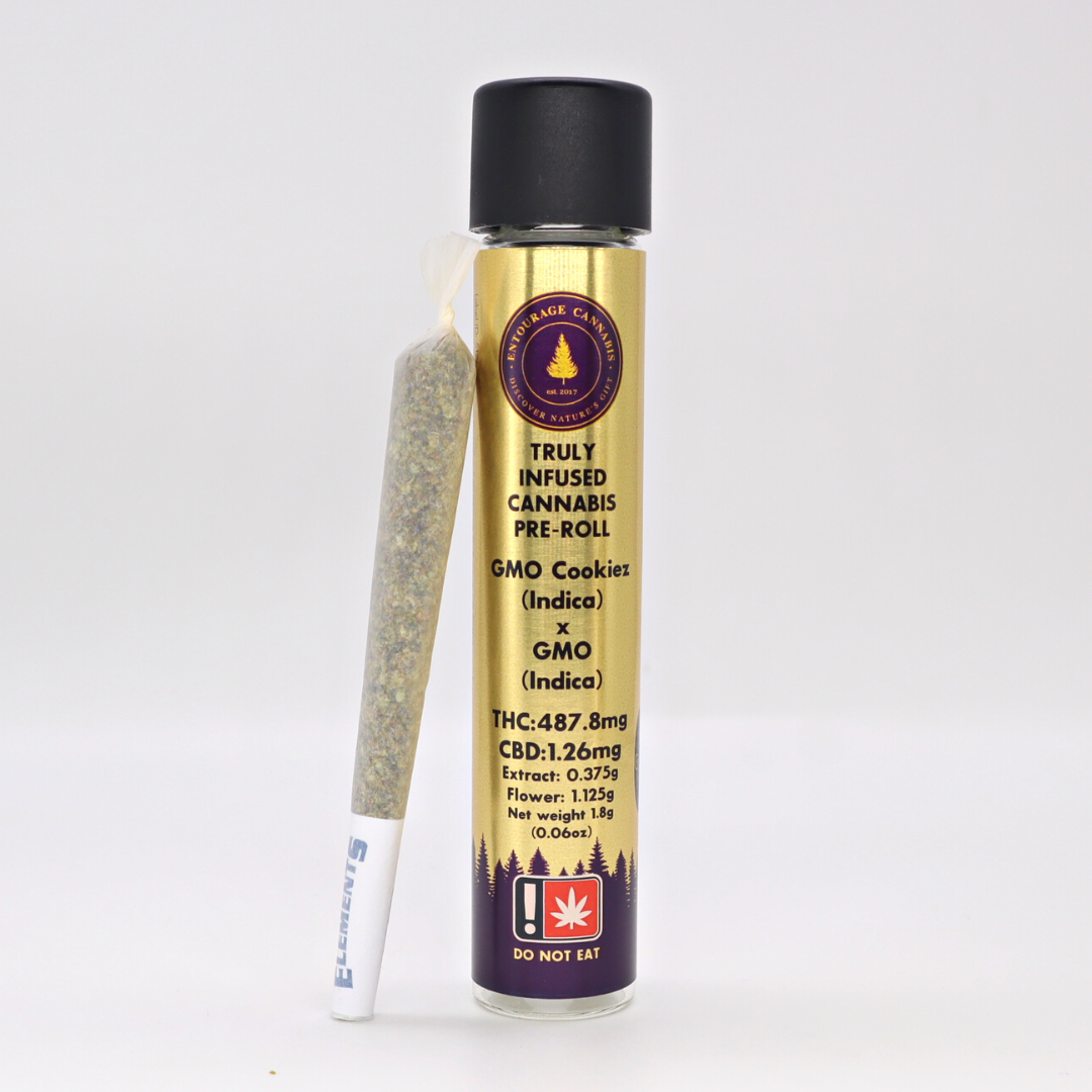 Photograph of product: Entourage - Purple Punch x Purple Cherries (I) - Infused Pre Roll 1.5g