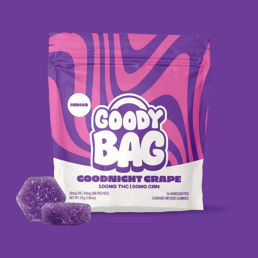 Photograph of product: Goody Bag Goodnight Grape (I) 2:1 TH-oui:CBN Gummies 20mg 5pk
