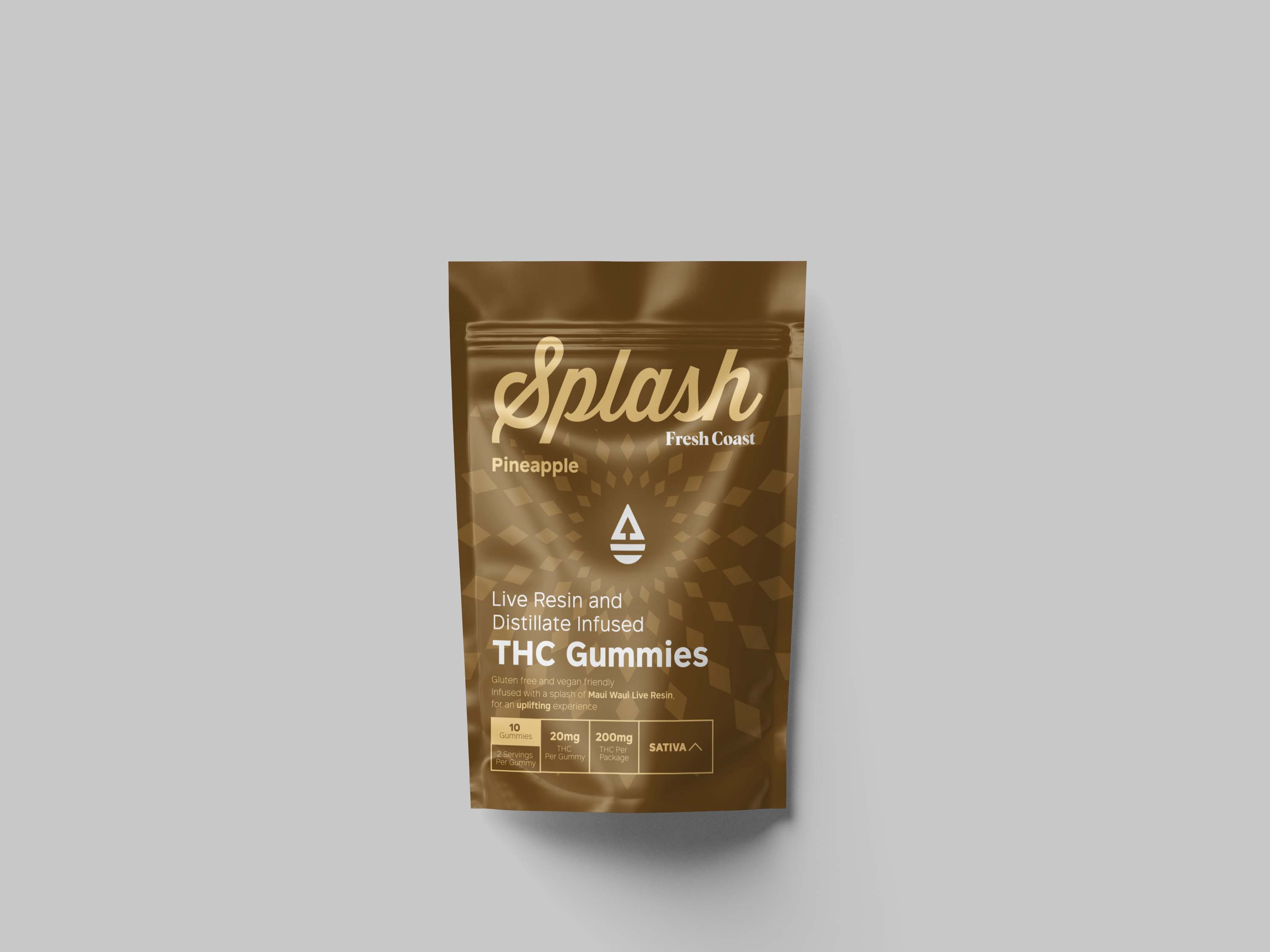 Photograph of product: Fresh Coast Splash 200mg Gummies - Pineapple