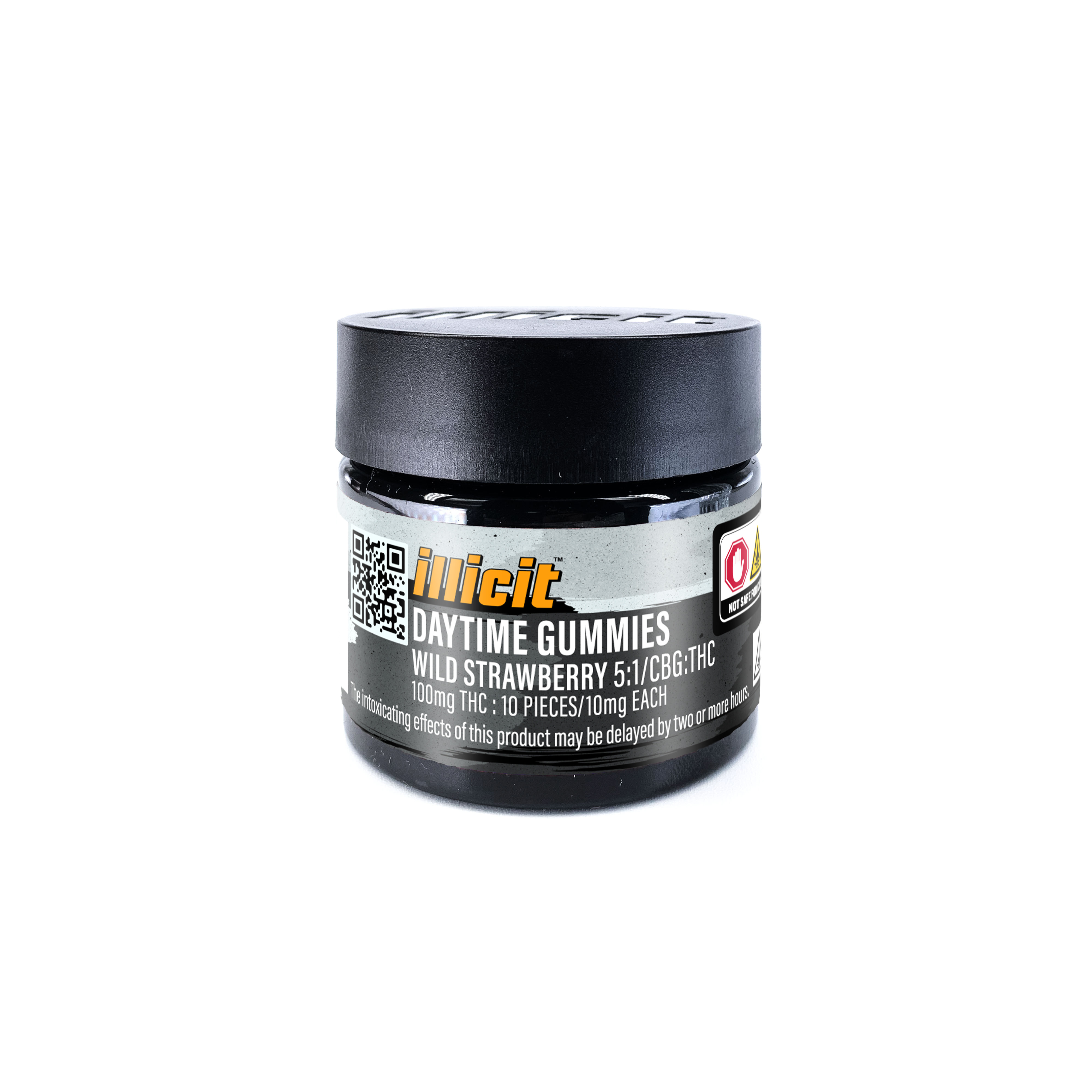 Photograph of product: Illicit | Gummies | Wild Strawberry | 5 CBG : 1 TH-oui | 10pk/100mg