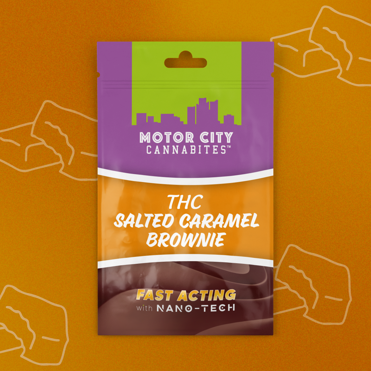 Photograph of product: Motor City Cannabites | Salted Caramel | 200MG Fast Acting Brownie