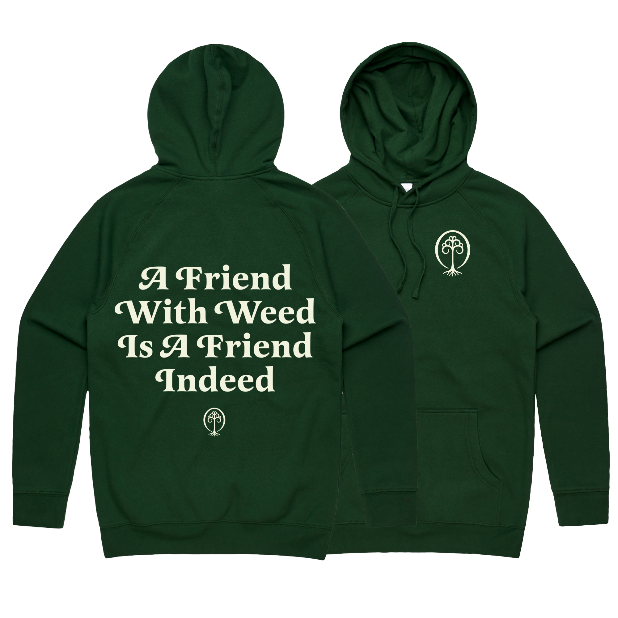 Photograph of product: Friend With Oui'd Hoodie Green (XS)