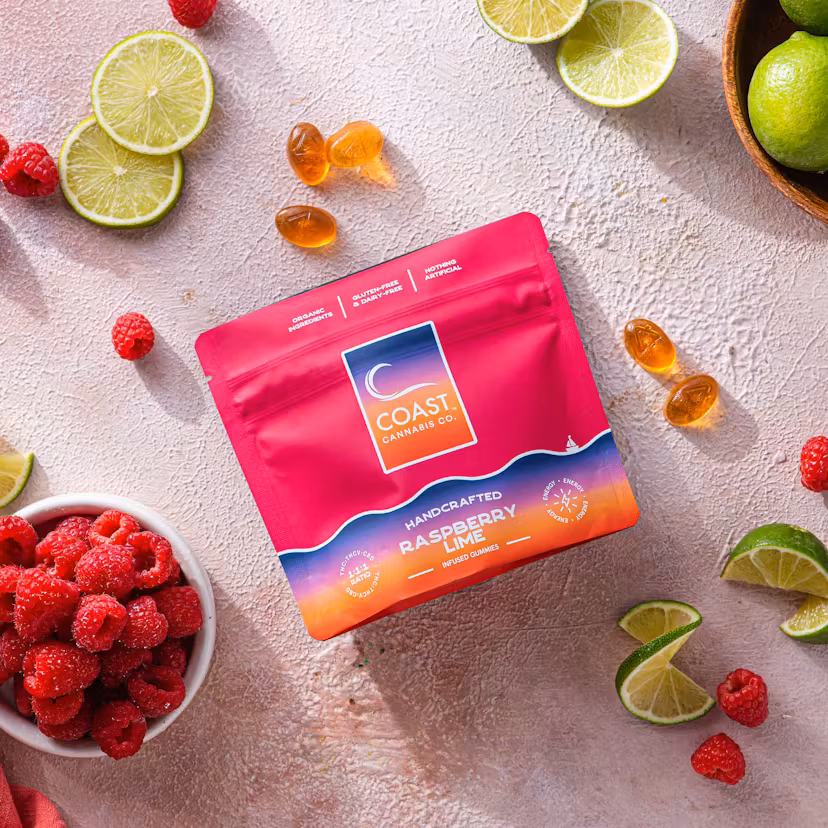 Photograph of product: Raspberry Lime Gummy (Energy) | 1:1:1 TH-oui:CBD:TH-ouiV | 100mg | 20pk (S)