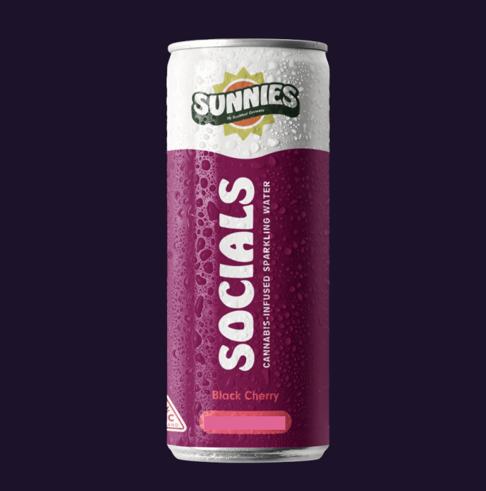 Photograph of product: Black Cherry "Socials" Sparkling Water [10mg TH-oui] || Sunnies