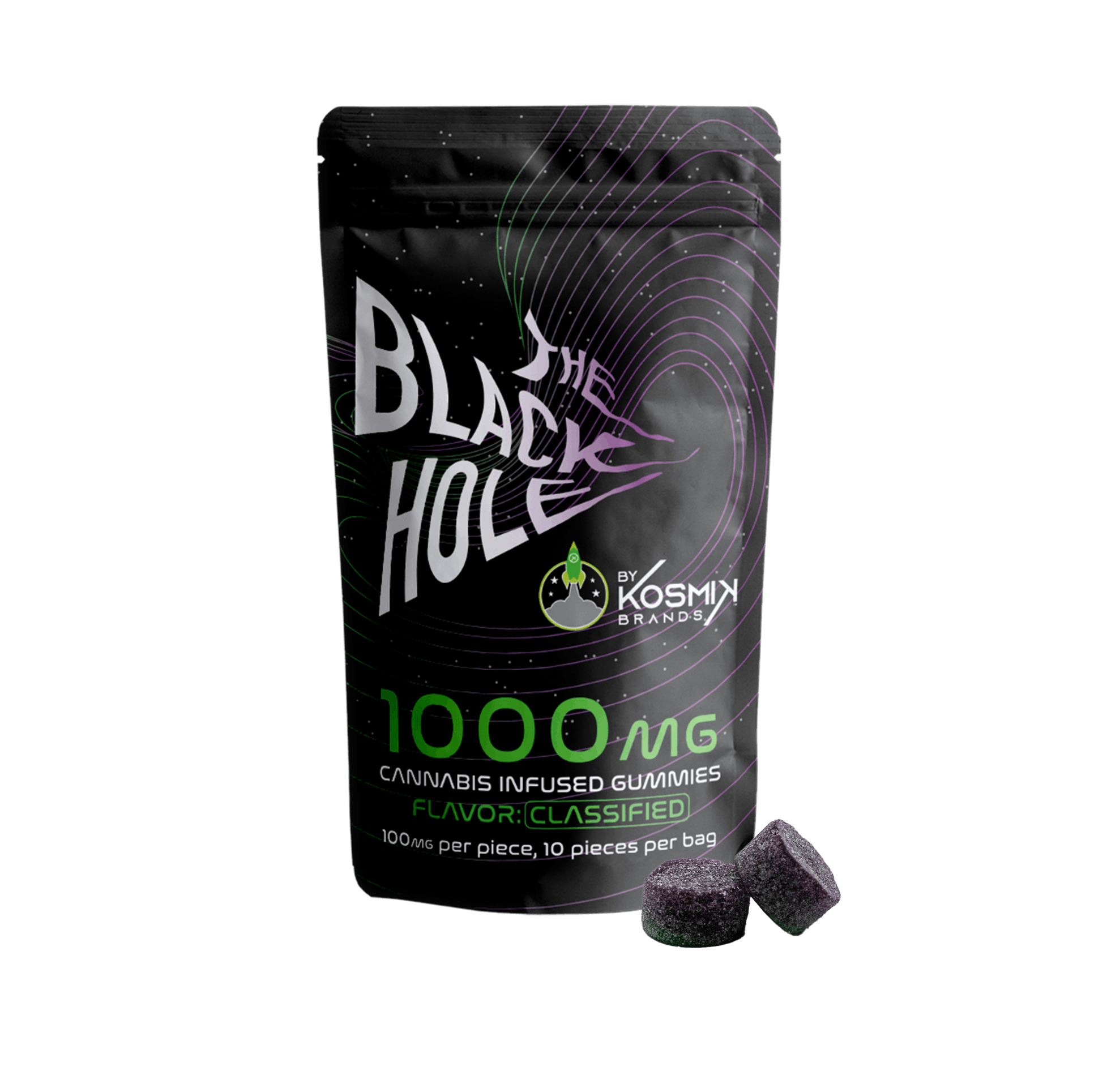 Photograph of product: 1000mg Gummies | Black Hole Green