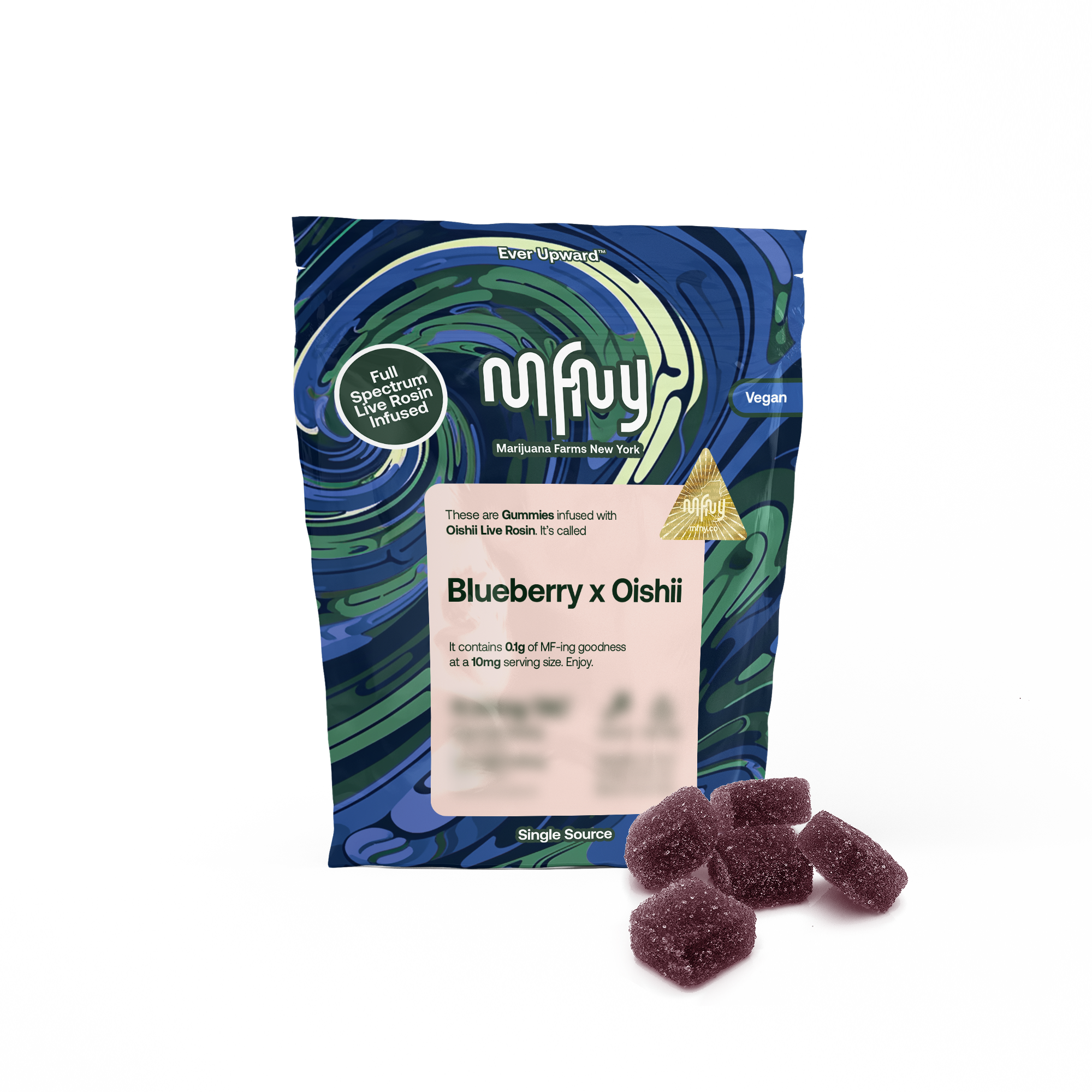 Photograph of Product: Blueberry x Oishii | Live Rosin Gummies
