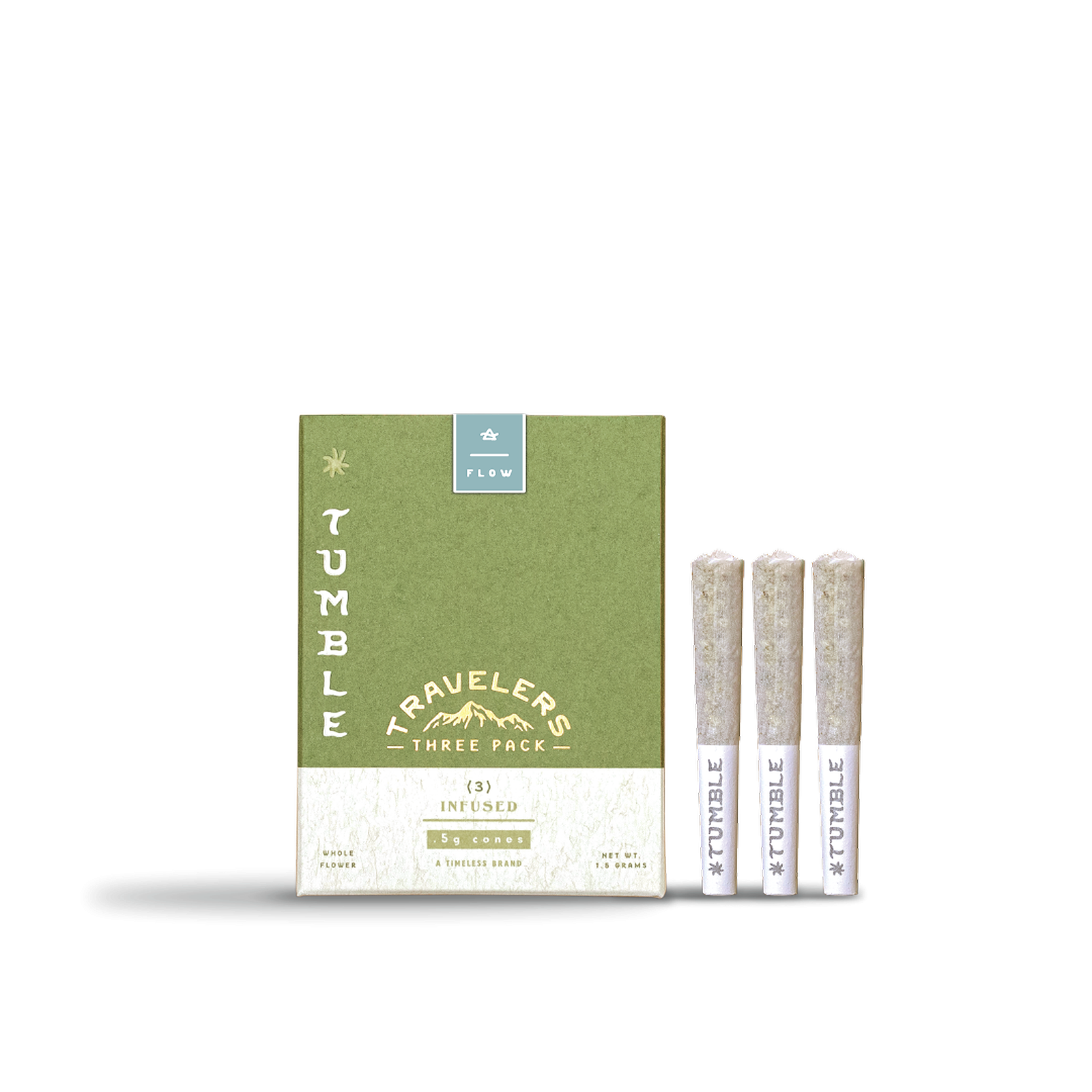 Photograph of product: Tumble: Infused Pre-Roll Pack | Cactus Chiller | 0.5g | 3pk