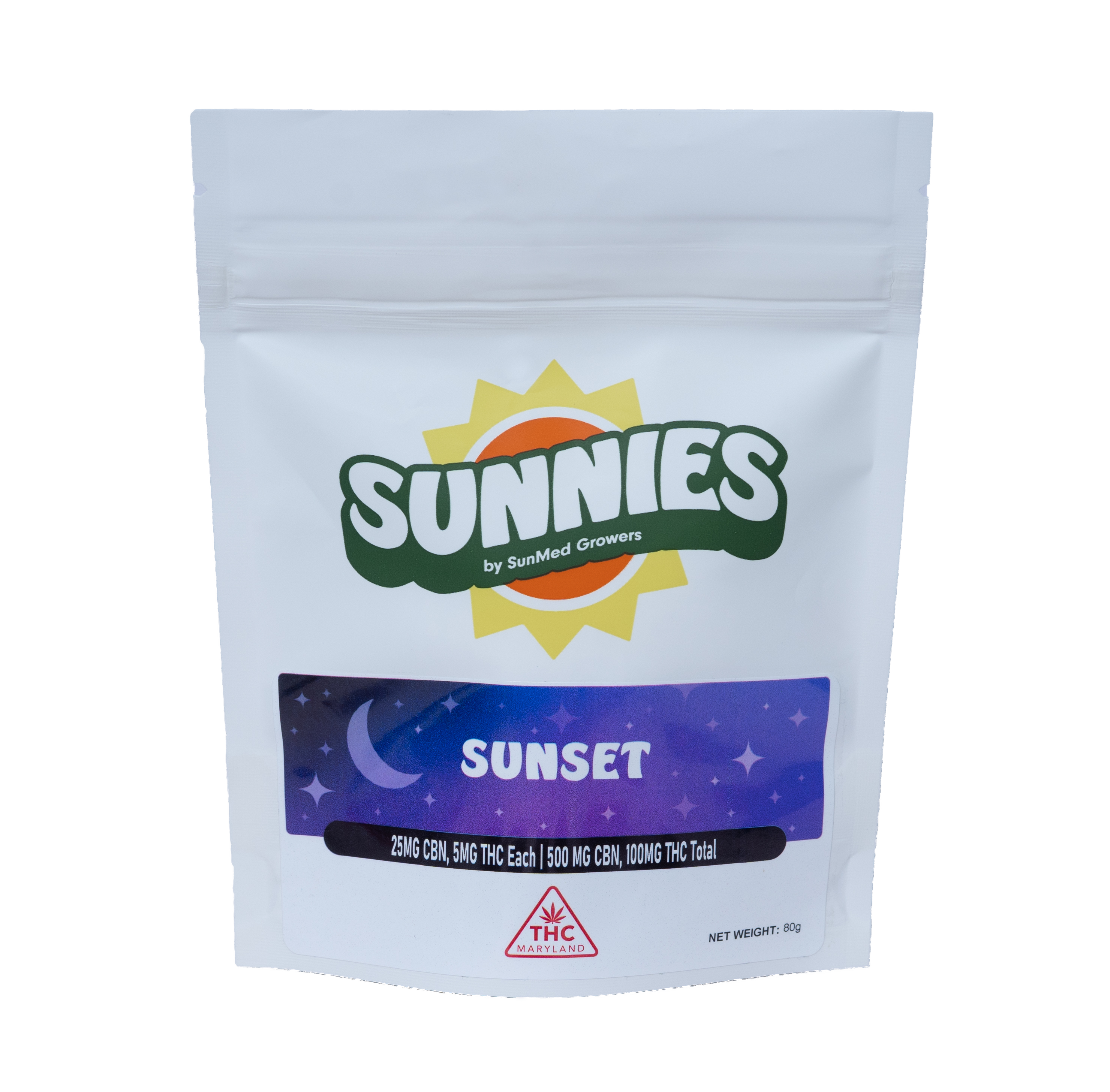 Photograph of product: Sunnies | Sunset Grape | TH-oui:CBN:CBD 1:5:5 | 5mg Gummies (20pk)