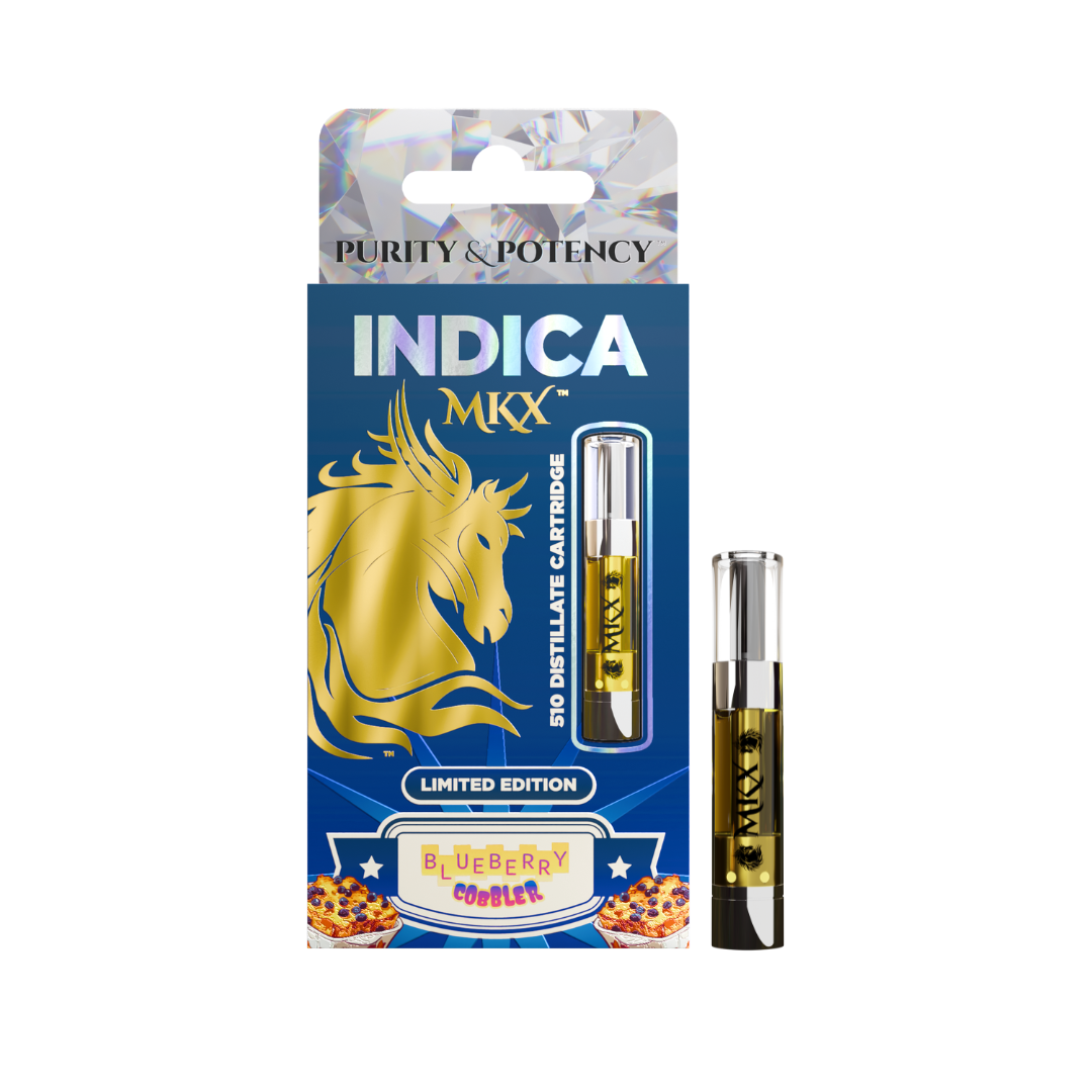 Photograph of product: MKX 1 Gram 510 Thread Carts *LIMITED EDITION* - Blueberry Colbbler (Indica)