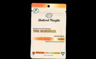 Photograph of product: Shattered Thoughts - Papaya Gummies 10-pck 200mg