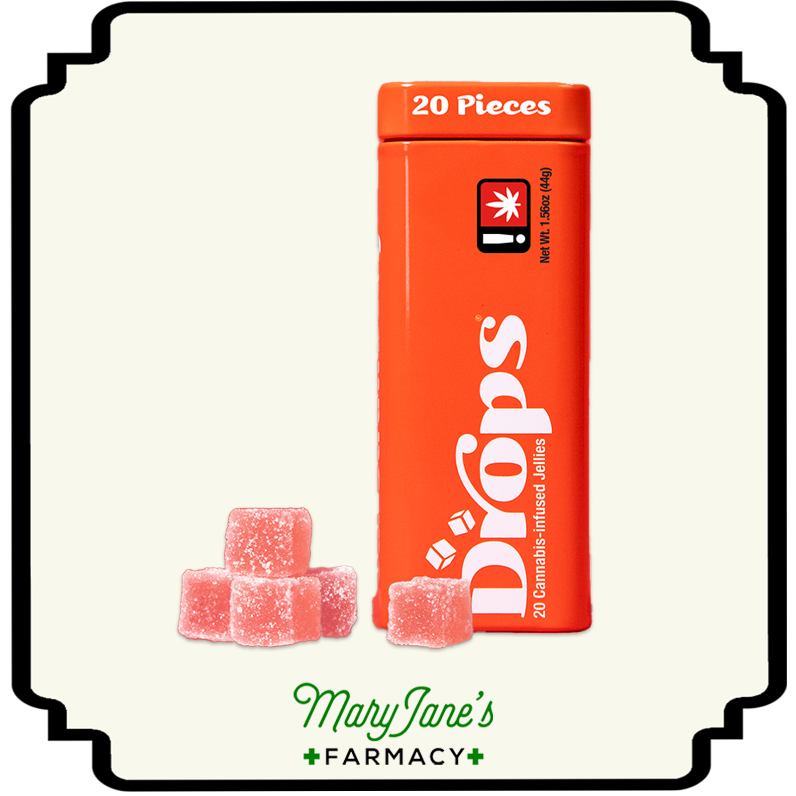 Photograph of product: Strawberry 1:1:2 TH-oui:CBD:TH-ouiV Jellies 20-Pack | 50mg
