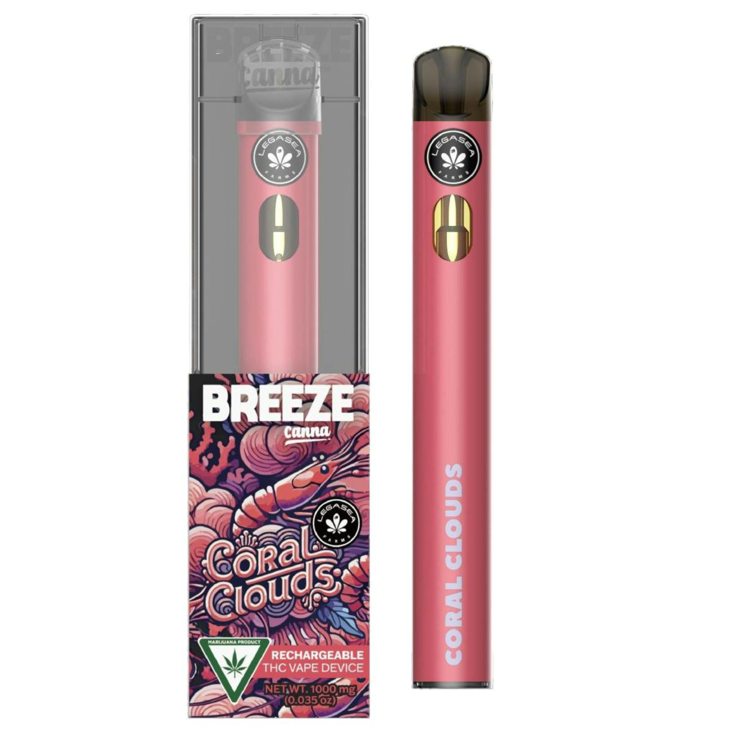 Photograph of product: BREEZE X LEGASEA CORAL CLOUDS DISPOSABLE VAPE REC
