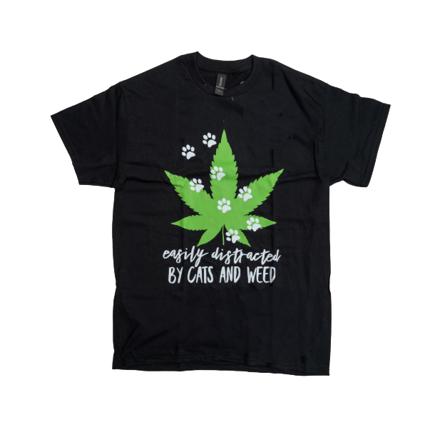 Photograph of product: Easily Distracted Cat T-Shirt - S
