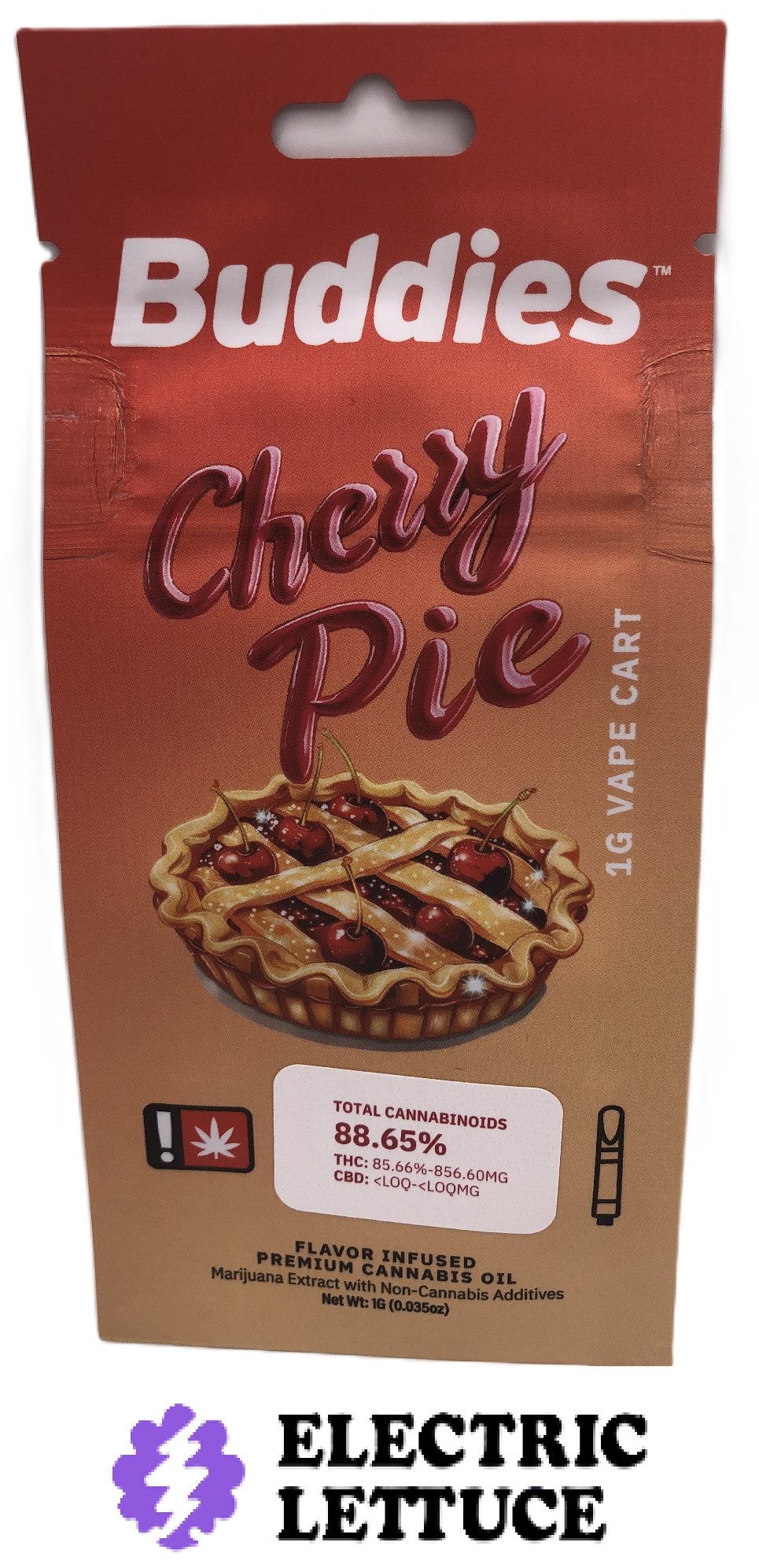Photograph of product: Buddies Cherry Pie Flavored Cartridge 1g