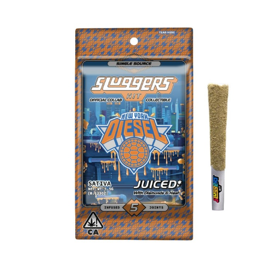 Photograph of product: Sluggers Hit NYC Diesel Infused Mini Blunts 5pk 3.5g