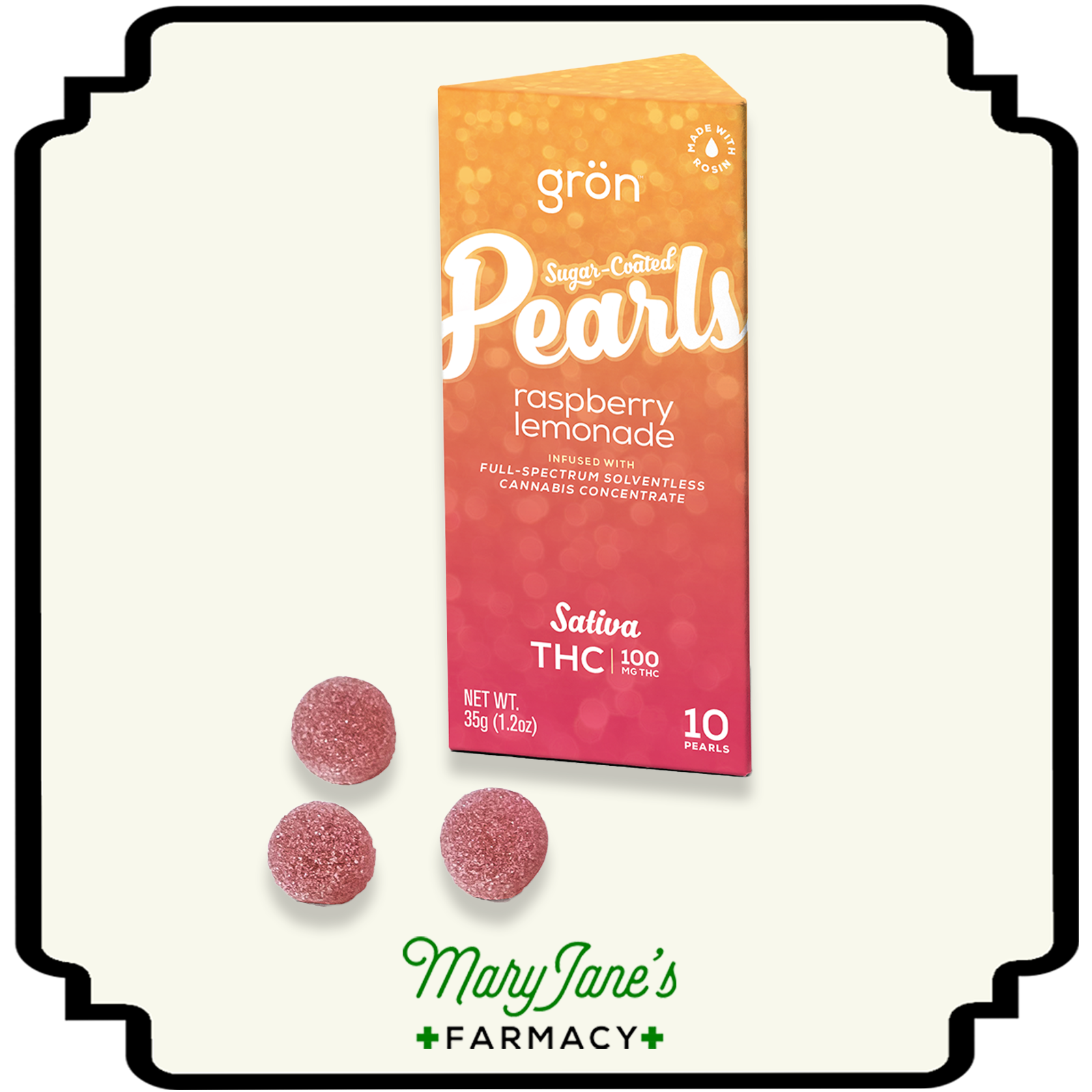 Photograph of product: Raspberry Lemonade Oui'd Pearls 10-Pack | 100mg