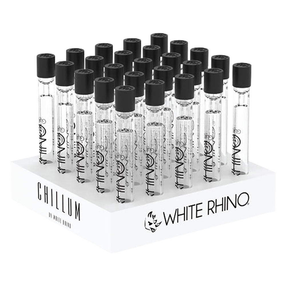 Photograph of product: White Rhino Glass Chillum | Silicone Cap | 4.25"