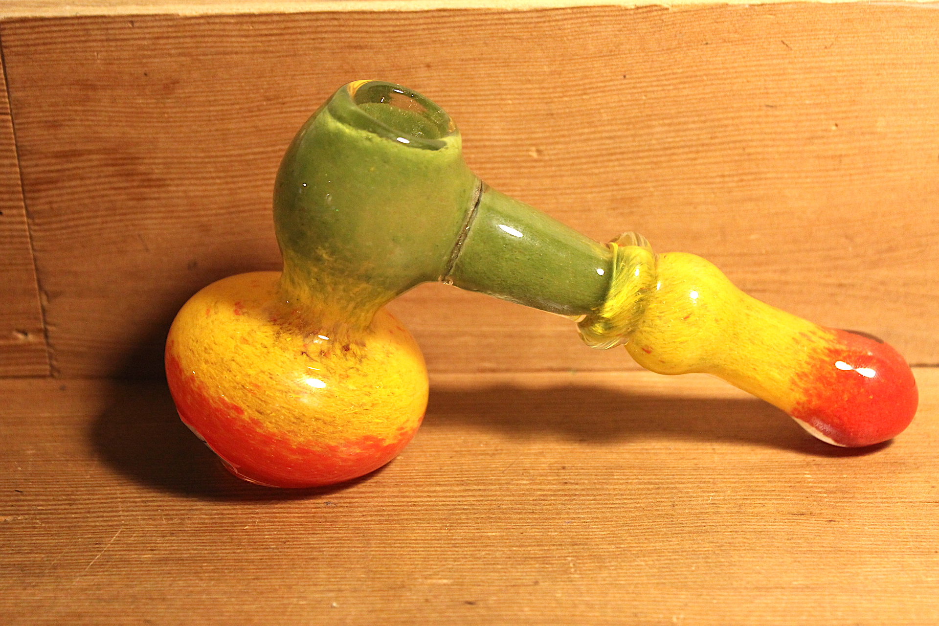 Photograph of product: Glass - 6" Passion Frit Work Hammer Bubbler