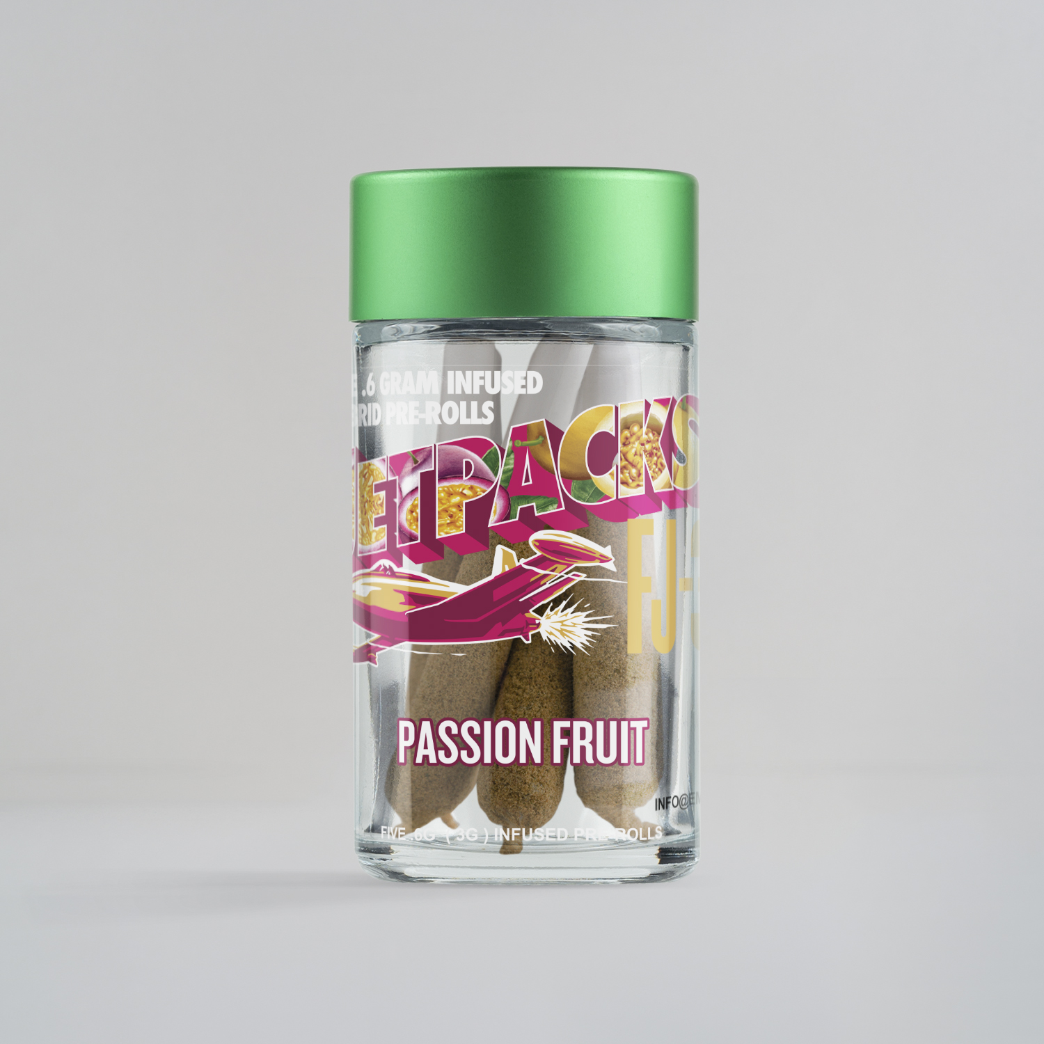 Photograph of product: Passion Fruit FJ-3 Infused Pre-rolls | 0.6G 5-Pack