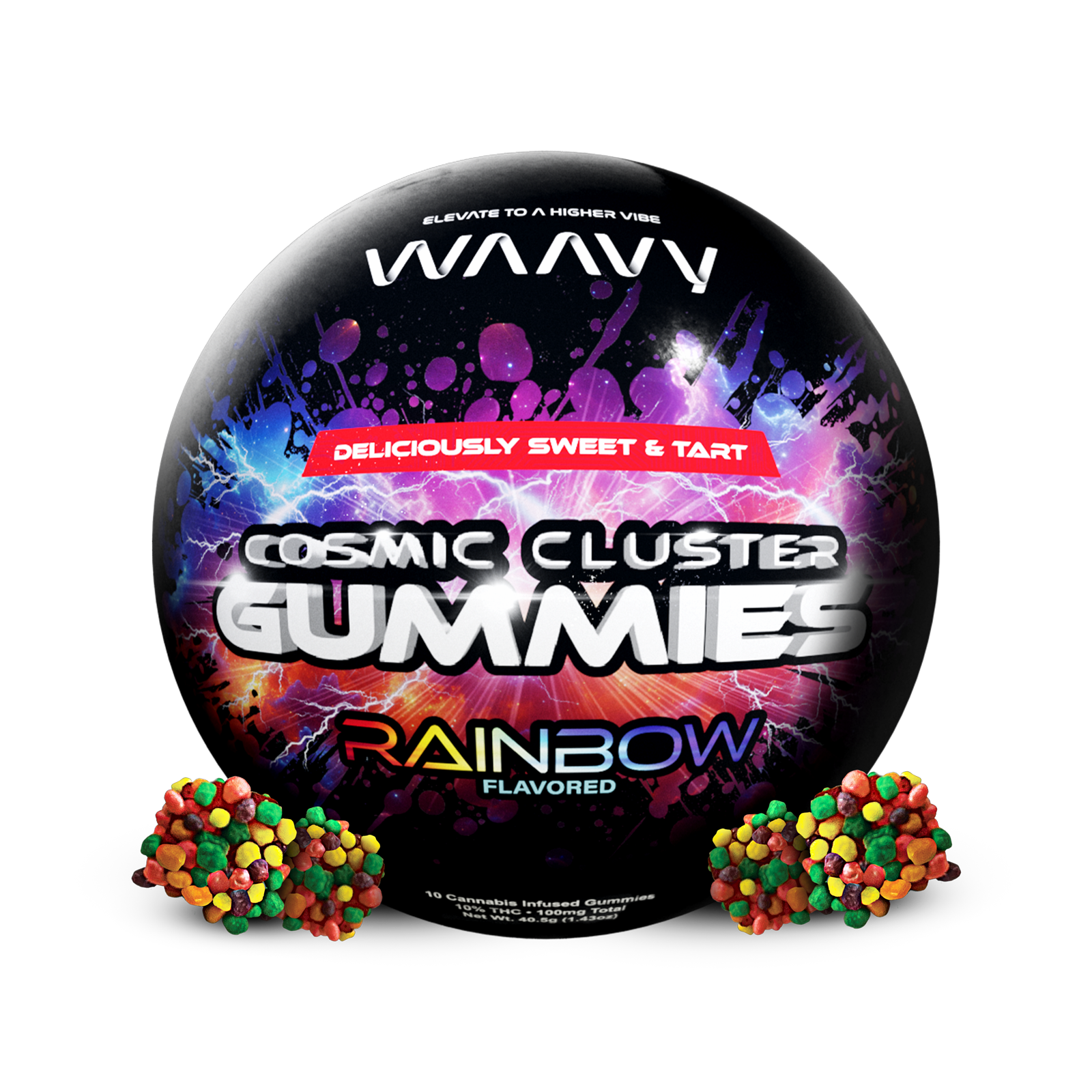 Photograph of product: Waavy Cosmic Cluster Gummies Live Rosin