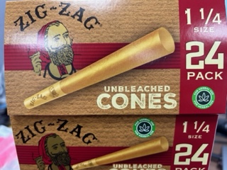 Photograph of product: ZIG-ZAG UNBLEACHED 1 1/4 CONES 24pk