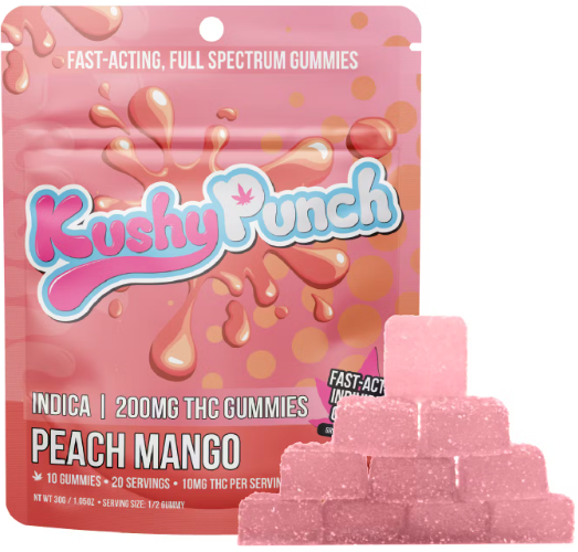 Photograph of product: Kushy Punch Peach Mango Oui'd 200mg