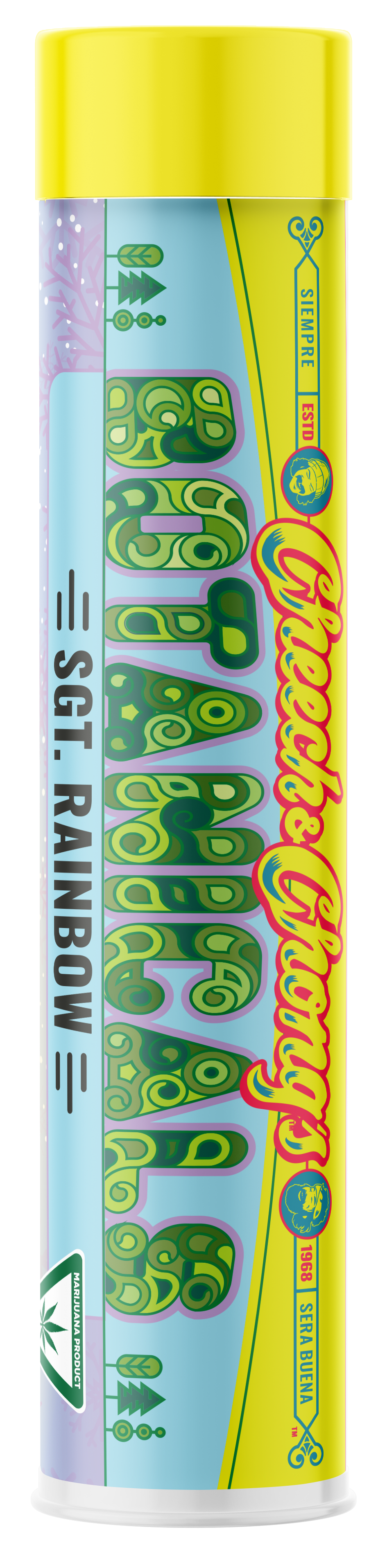 Photograph of product: Cheech & Chong - Infused Preroll - Sgt Rainbow