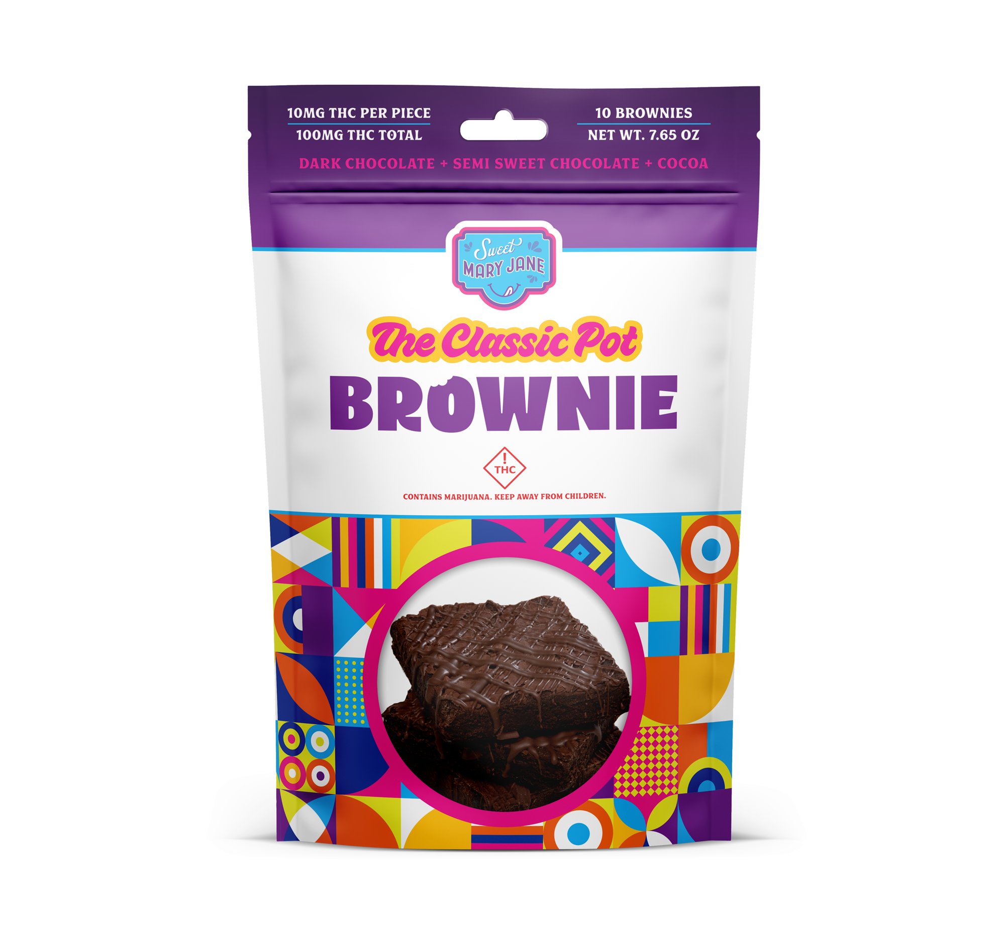 Photograph of product: Sweet Mary Jane Classic Pot Brownies - 100mg TH-oui