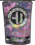 Photograph of product: Hi   200mg 1:1 Thc Cbn Space Drops   Goodnight Grape