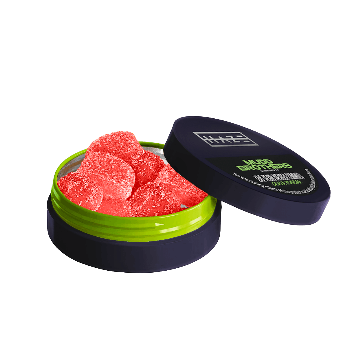 Photograph of product: Haze X Mudd Brothers | Raspberry Lime | Edibles |  Live Rosin Gummies