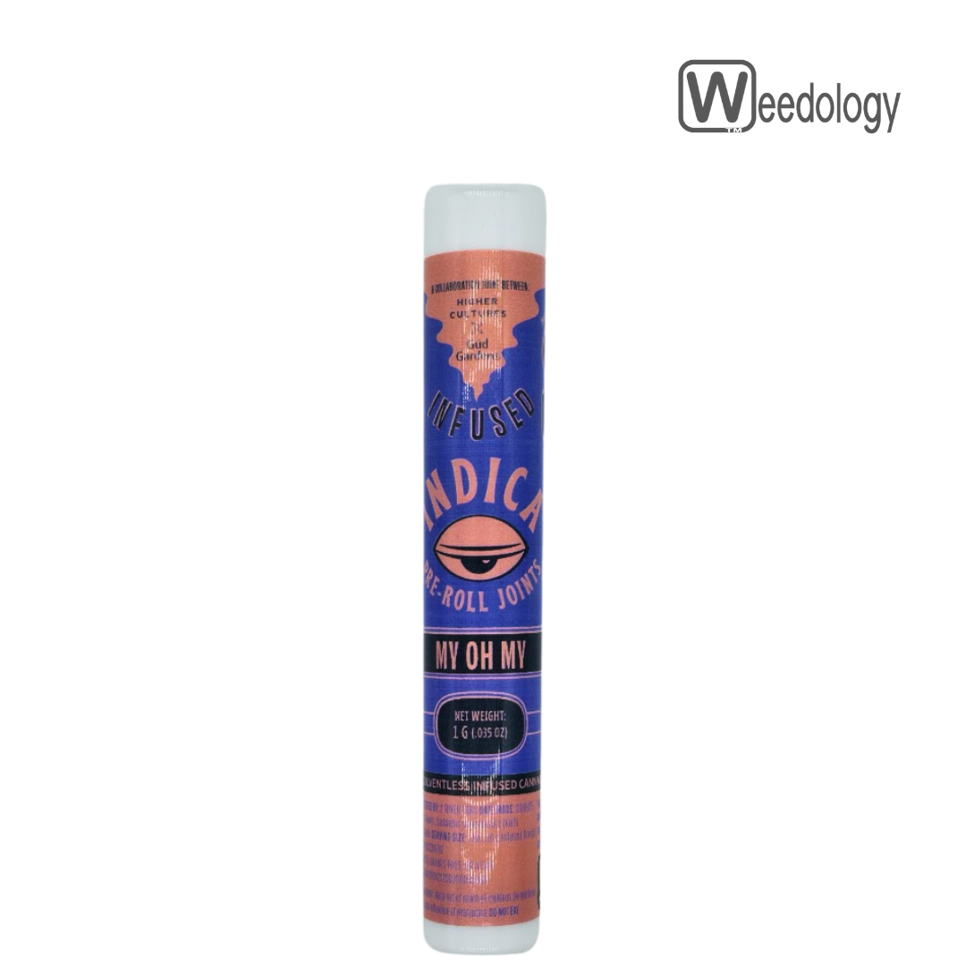 Photograph of product: Higher Cultures X Gud Gardens 2pk MY OH MY Infused 0.5g Pre-Rolls