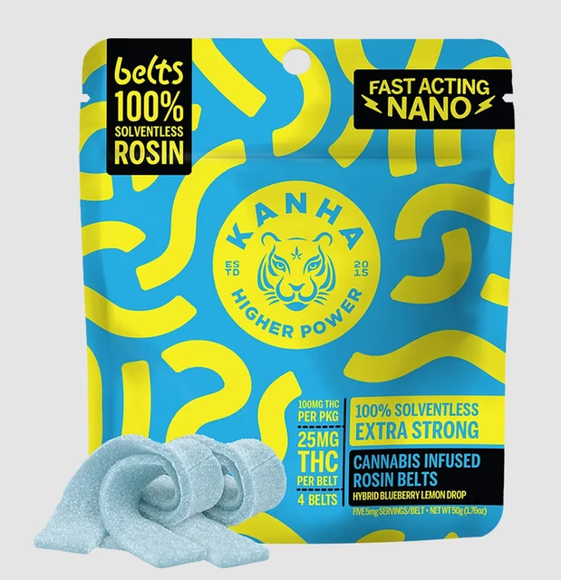 Photograph of product: Blueberry Lemon Drop (H) Rosin Belts | 100mg | Kanha