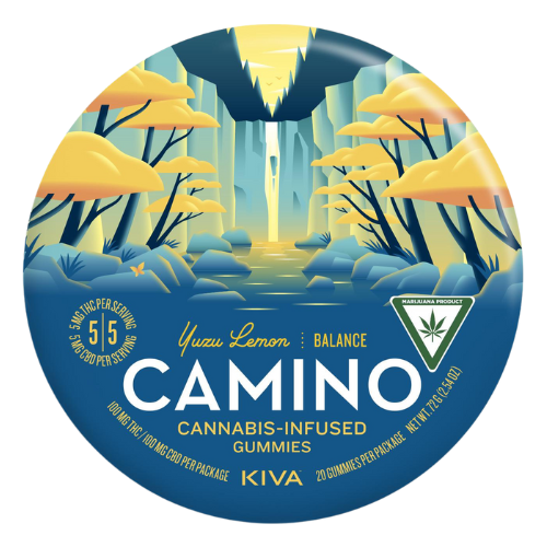 Photograph of product: Kiva Confections Camino Yuzu Lemon Balance Gummies 100mg THC : 100mg CBD